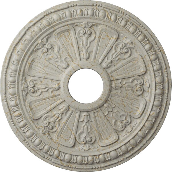 Ekena Millwork Raymond Medallion (Canopies up to 5 1/8"), 18 1/8"OD 3 5/8"ID x 1 1/8"P, Pot of Cream Crackle CM18RAPCC - main